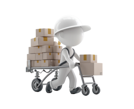 Courier expedition illustration isolated on a transparent background for web, banner, wallpaper