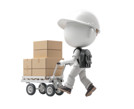 Courier expedition illustration isolated on a transparent background for web, banner, wallpaper