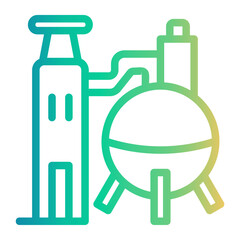 oil refinery Line Gradient Icon
