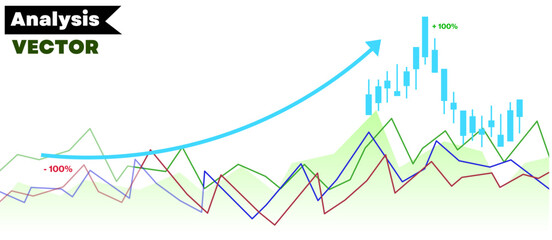 Candlestick trading graph isolated on white background, investing stocks market,buy and sell sign candlestick, vector illustration