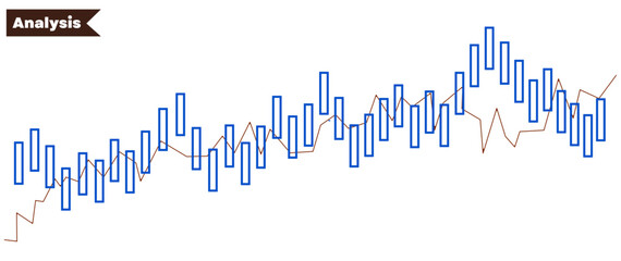 Naklejka premium Candlestick trading graph isolated on white background, investing stocks market,buy and sell sign candlestick, vector illustration