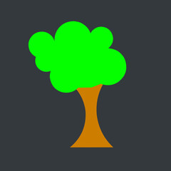 tree . nature or healthy lifestyle topics, green, flat vector illustrations.
