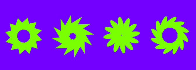 Simple starburst shapes. Sticker, label, promotional badge