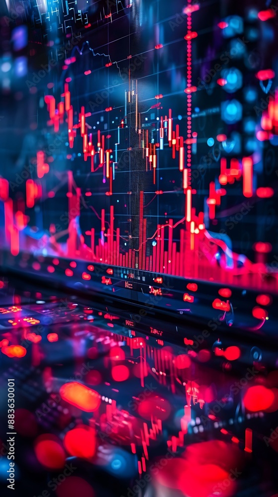 Aufkleber stock market data on a computer screen