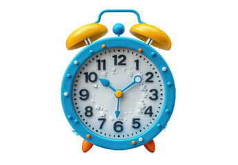 Cute alarm clock isolated on a transparent background for we, banner, wallpaper