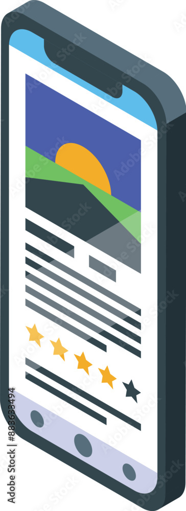 Poster smartphone is showing a customer review with a five star rating, emphasizing the importance of onlin