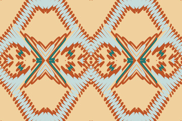 Seamless Ethnic Pattern Design. Ethnic Oriental Ikat Pattern Traditional Design. Ethnic Oriental Pattern Traditional Design for Background, Carpet, Clothing, Wrapping, Fabric, Embroidery