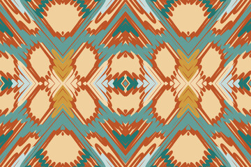 Seamless Ethnic Pattern Design. Ethnic Oriental Ikat Pattern Traditional Design. Ethnic Oriental Pattern Traditional Design for Background, Carpet, Clothing, Wrapping, Fabric, Embroidery