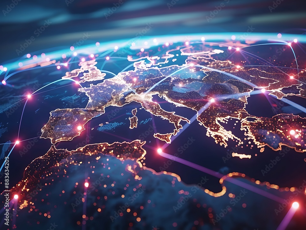 Aufkleber global network connection