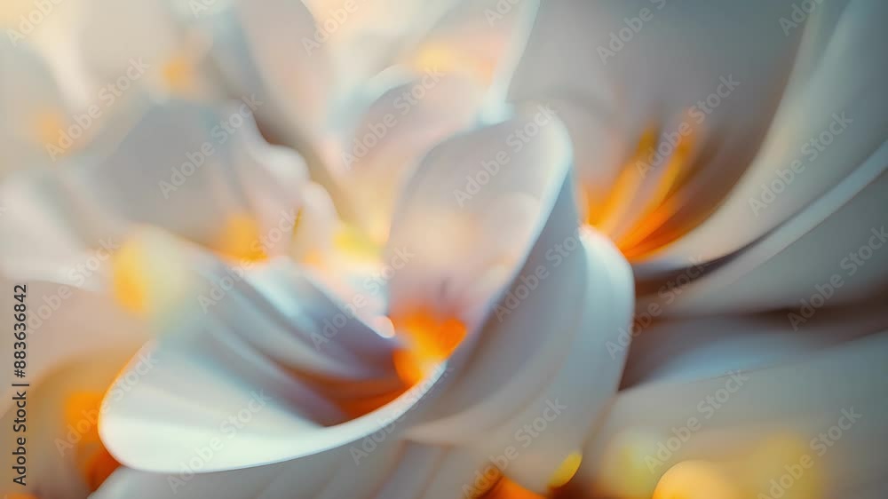 Poster nature and geometry combine in a series of abstract flowers with organic curves meeting sharp angles
