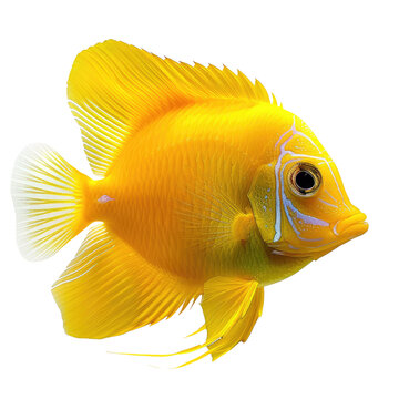 recommend clip art: Yellow fish isolated on a transparent background for web, banner, wallpaper