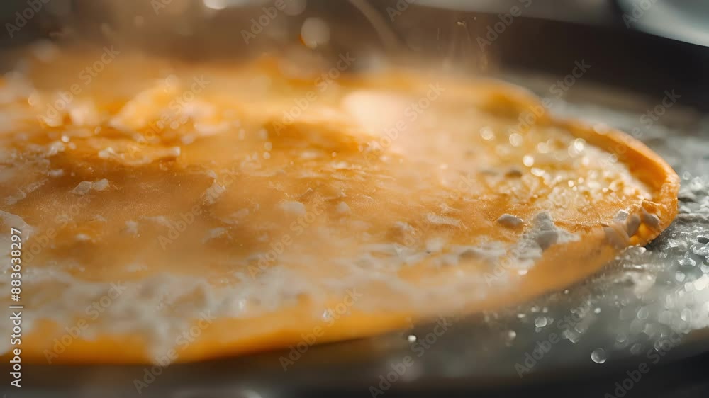 Poster The surface of the crepe maker is coated with a nonstick material allowing for easy flipping and removal of crepes without any sticking.