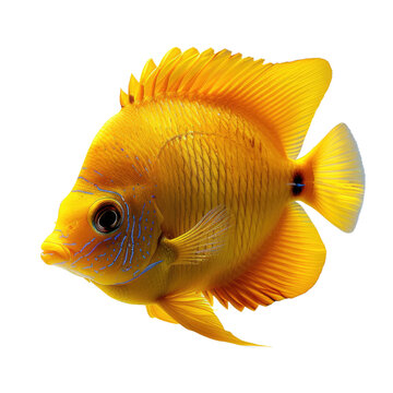 recommend clip art: Yellow fish isolated on a transparent background for web, banner, wallpaper