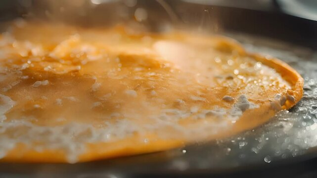 The surface of the crepe maker is coated with a nonstick material allowing for easy flipping and removal of crepes without any sticking.