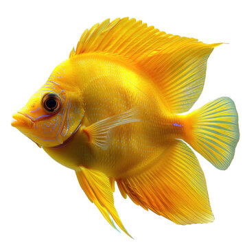 recommend clip art: Yellow fish isolated on a transparent background for web, banner, wallpaper