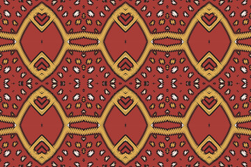 Ikat ethnic Indian seamless pattern. Design for background, wallpaper, vector illustration, fabric. Ikat ethnic seamless pattern design. Aztec fabric carpet.