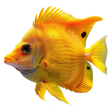 recommend clip art: Yellow fish isolated on a transparent background for web, banner, wallpaper