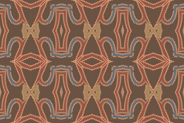 Ikat ethnic Indian seamless pattern. Design for background, wallpaper, vector illustration, fabric. Ikat ethnic seamless pattern design. Aztec fabric carpet.