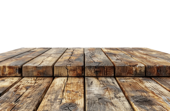 Wooden plank isolated on a transparent background for web, banner, wallpaper
