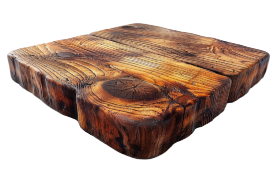 Wooden plank isolated on a transparent background for web, banner, wallpaper