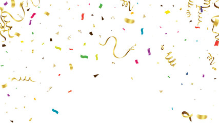 Falling Festive Colorful bright Confetti isolated on Transparent background. Vector illustration