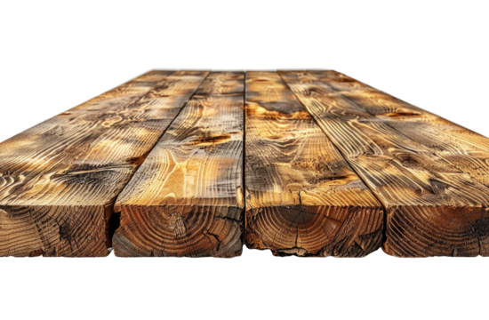 Wooden plank isolated on a transparent background for web, banner, wallpaper