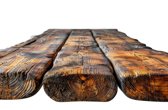 Wooden plank isolated on a transparent background for web, banner, wallpaper
