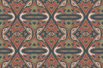Ikat ethnic Indian seamless pattern. Design for background, wallpaper, vector illustration, fabric. Ikat ethnic seamless pattern design. Aztec fabric carpet.