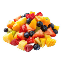 Fresh Fruit Salad Bowl: Colorful Mix of Strawberries, Blueberries, Raspberries, Mango, Kiwi, & Pineapple - Healthy Eating Image
