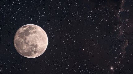 Obraz premium Full Moon in Starry Night Sky