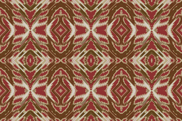 Ikat ethnic Indian seamless pattern. Design for background, wallpaper, vector illustration, fabric. Ikat ethnic seamless pattern design. Aztec fabric carpet.