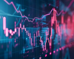 Financial Charts on a Digital Screen