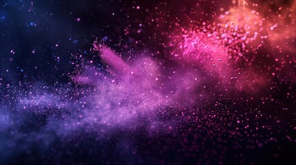 a close up of a pink and blue powder cloud on a black background