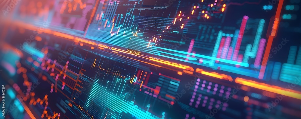Leinwandbilder digital data flow - abstract representation of technology