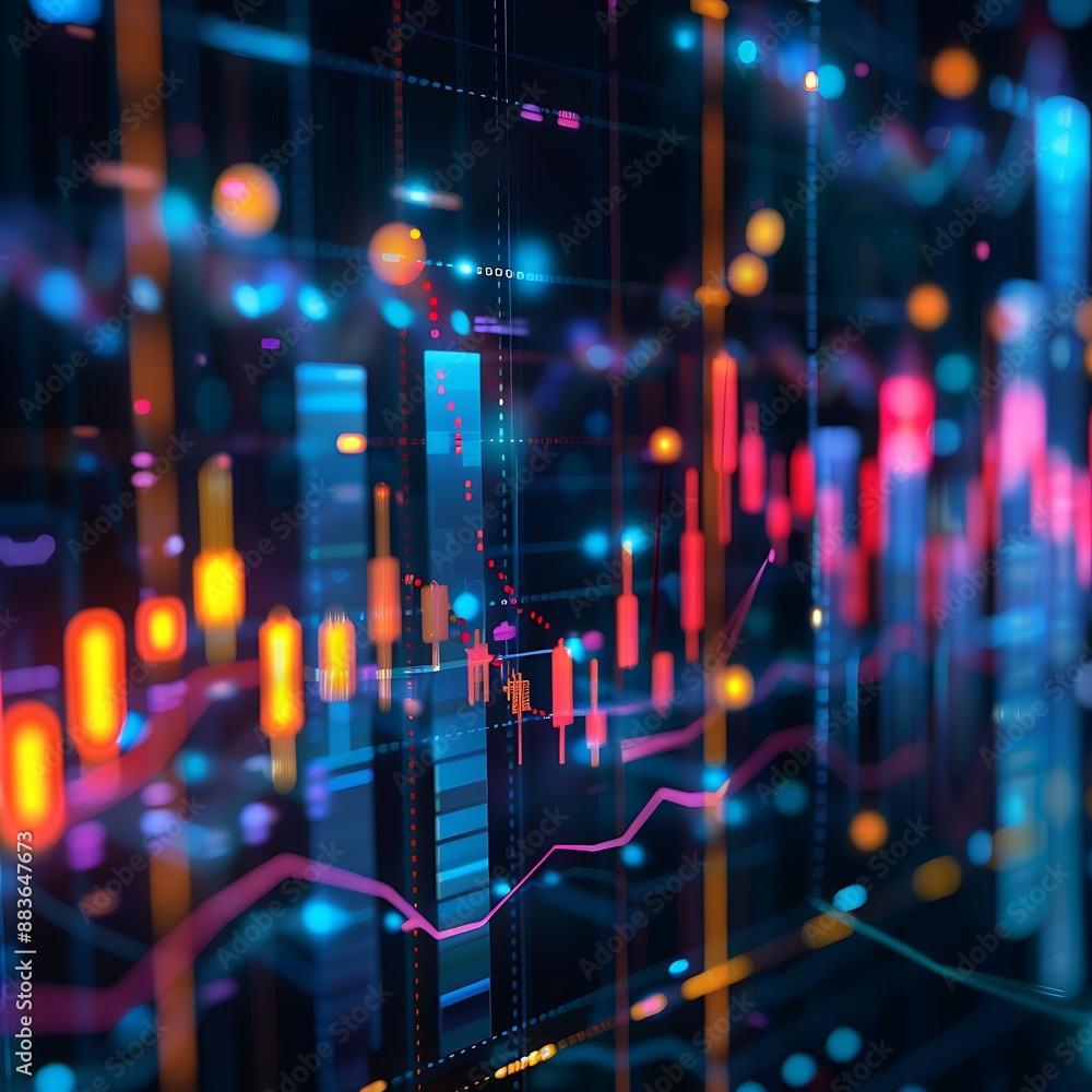 Aufkleber abstract stock market data visualization