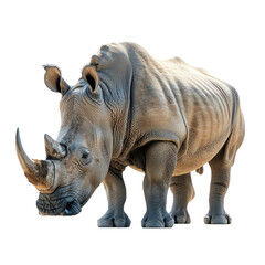 Fototapeta premium Rhinoceros isolated on a transparent background for web, banner, wallpaper