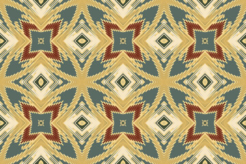 Seamless Ethnic Pattern Design. Ethnic Oriental Ikat Pattern Traditional Design. Ethnic Oriental Pattern Traditional Design for Background, Carpet, Clothing, Wrapping, Fabric, Embroidery