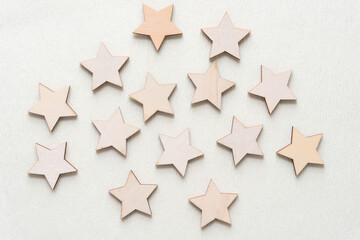 wooden stars on paper