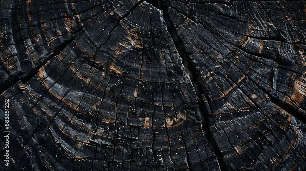 Poster surface a felled tree trunk background wood texture of annual rings and cracks : generative ai