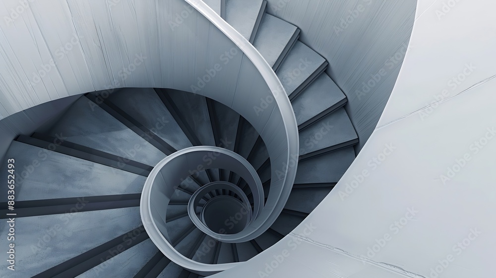 Aufkleber Spiral staircase Modern Architecture detail Abstract Background : Generative AI