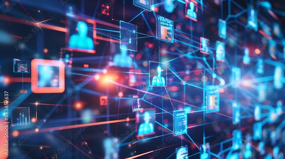 Aufkleber Martech marketing technology concept on virtual screen interface Network connection on online marketing system digital market commerce online sale Marketing automation and digital adve : Generative AI
