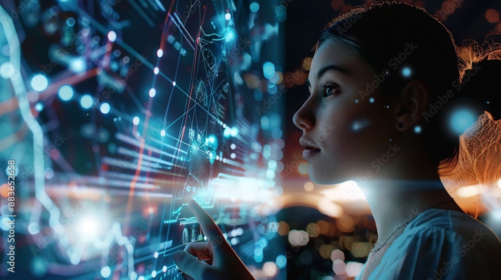 Poster digital technology internet network connection big data digital marketing iot internet of things wom
