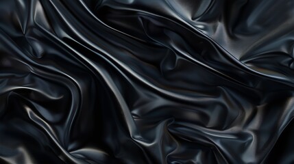 Black gray satin dark fabric texture luxurious shiny that is abstract silk cloth background with patterns soft waves blur beautiful : Generative AI