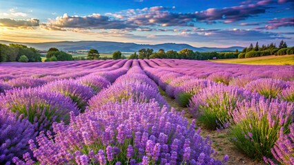 Fototapeta premium Vibrant of a lavender field perfect for aromatherapy, gardening, and herbal remedies , lavender, field, flowers, Provence