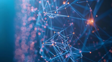 Big data digital technology abstract background data science internet network connection technology concept Man using computer line and dot connection cloud computing innovation techno : Generative AI