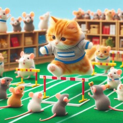 set of animals playing