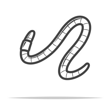 black worm outline isolated clip art preview
