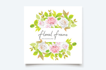 soft hand drawn floral roses wedding invititation card design