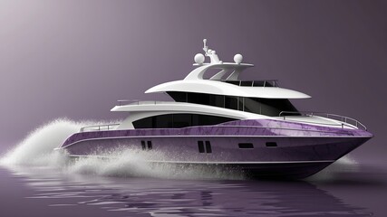 modern boat with the purple marble texture color