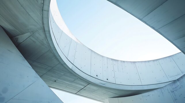 Architecture details Cement curve Modern building Space Abstract background : Generative AI